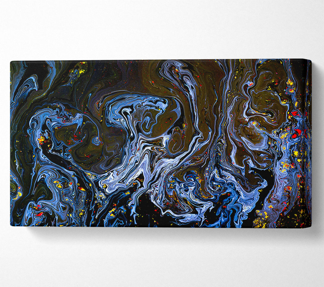  A Canvas Print of Azure Swirls In Black Canvas Wall Art