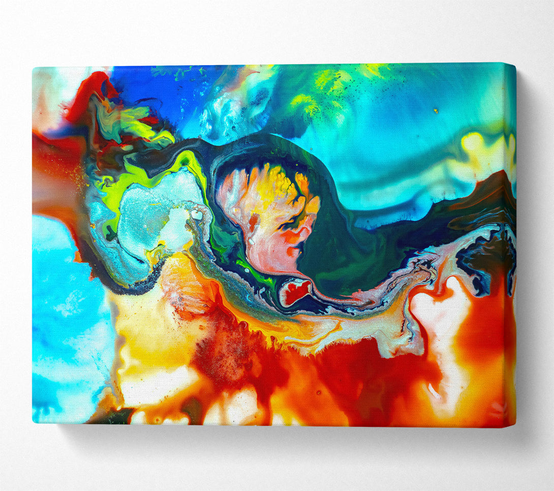  A Canvas Print of Orange Abstract Swirls Canvas Print