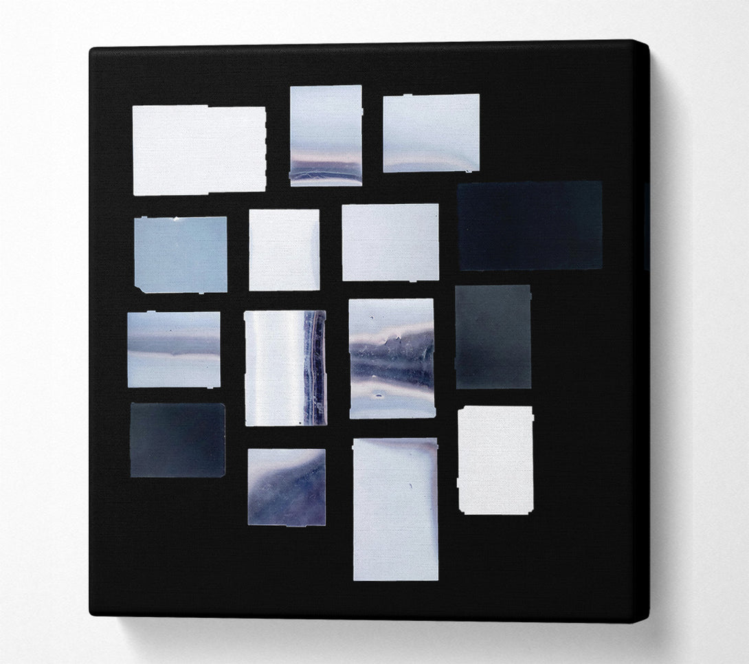  A Canvas Print of Silver And Black Blocks Canvas Print