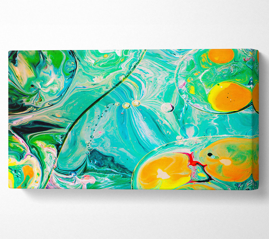 A Canvas Print of Turquoise Swirls Of Color Canvas Wall Art