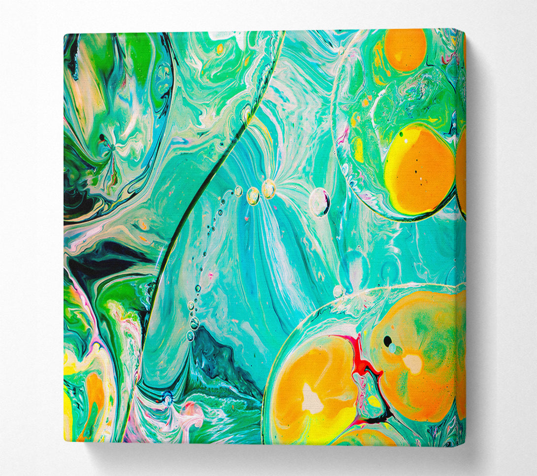  A Canvas Print of Turquoise Swirls Of Color Canvas Wall Art