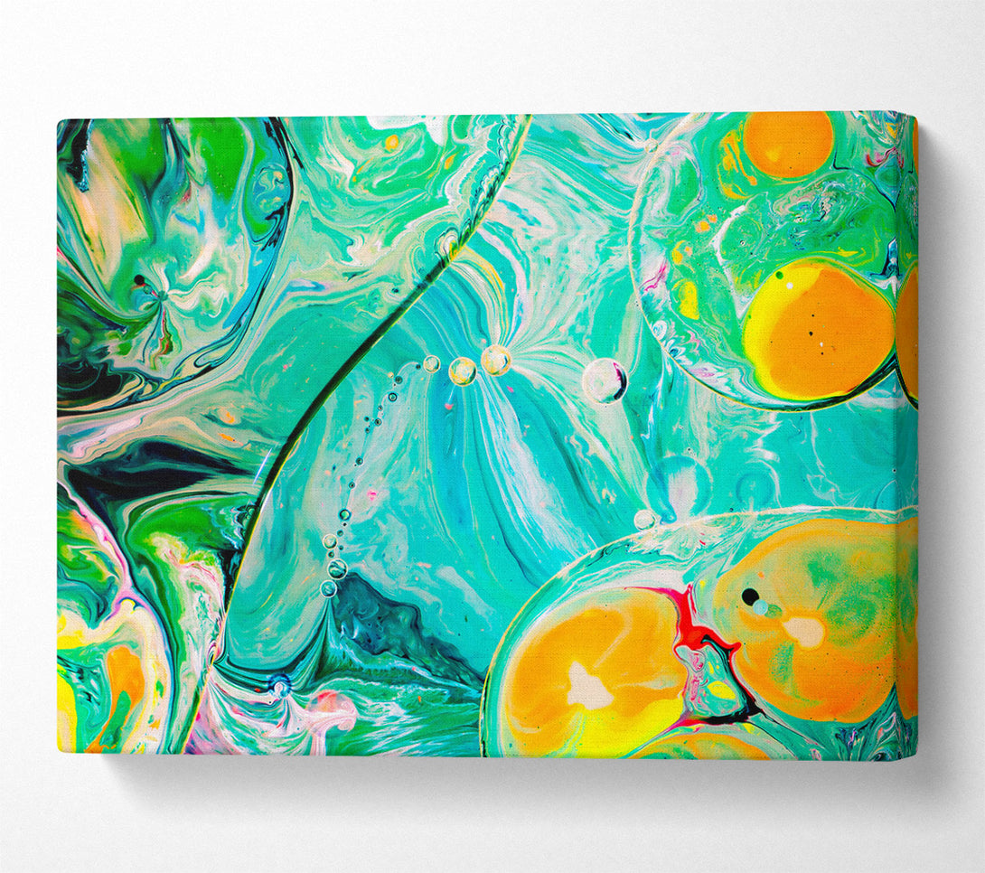  A Canvas Print of Turquoise Swirls Of Color Canvas Wall Art