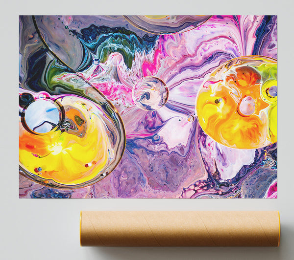 Purple Swirls And Yellow Dreams Print