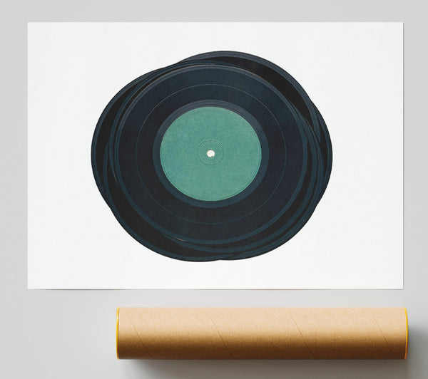 Green Vinyl Stack Poster