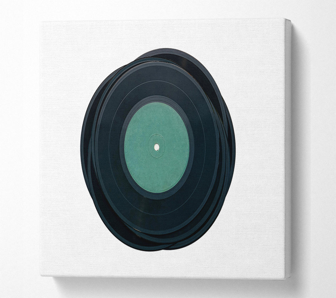  A Canvas Print of Green Vinyl Stack Canvas Art