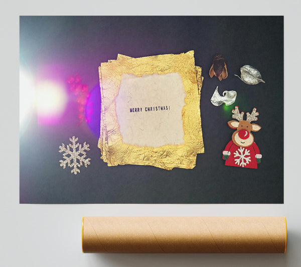 Golden Christmas Wish Poster