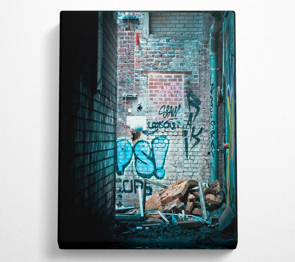  A Canvas Print of Blue Brick Ruin Canvas Print