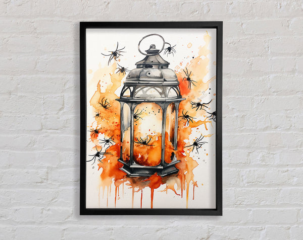 Spider Lantern Halloween Framed Print
