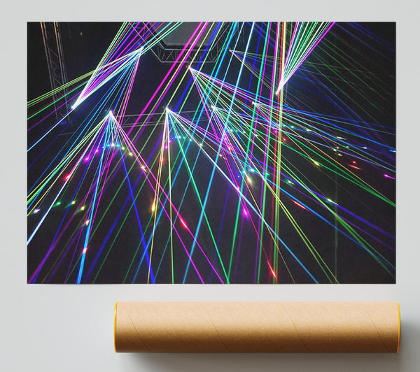 Blue Laser Lattice Print