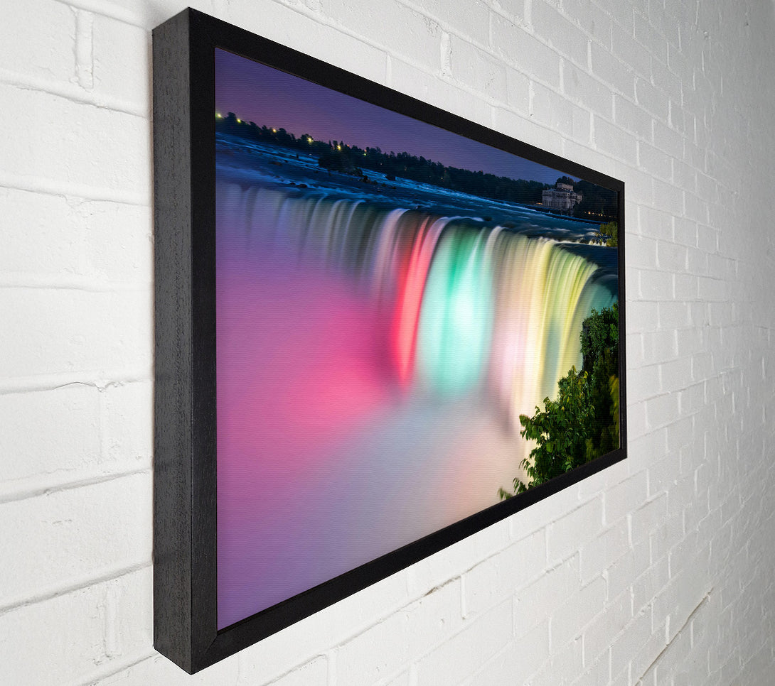  A Canvas Print of Green Falls At Night Canvas Print