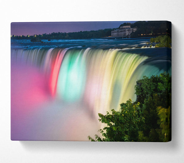  A Canvas Print of Green Falls At Night Canvas Print