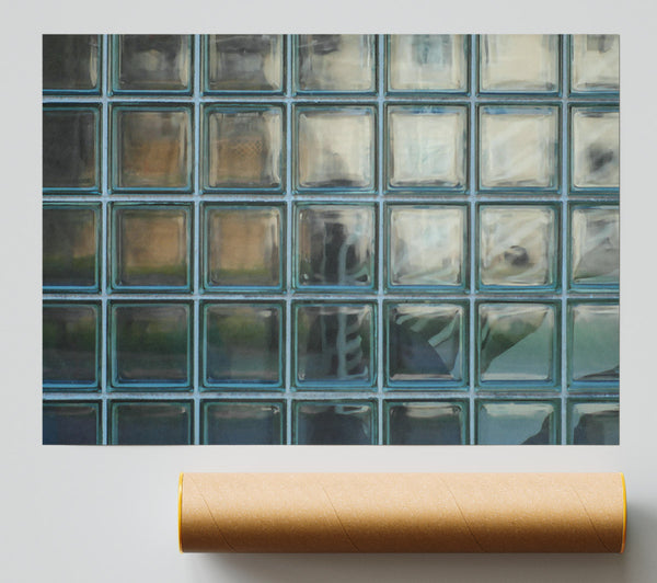 Teal Glass Blocks Print