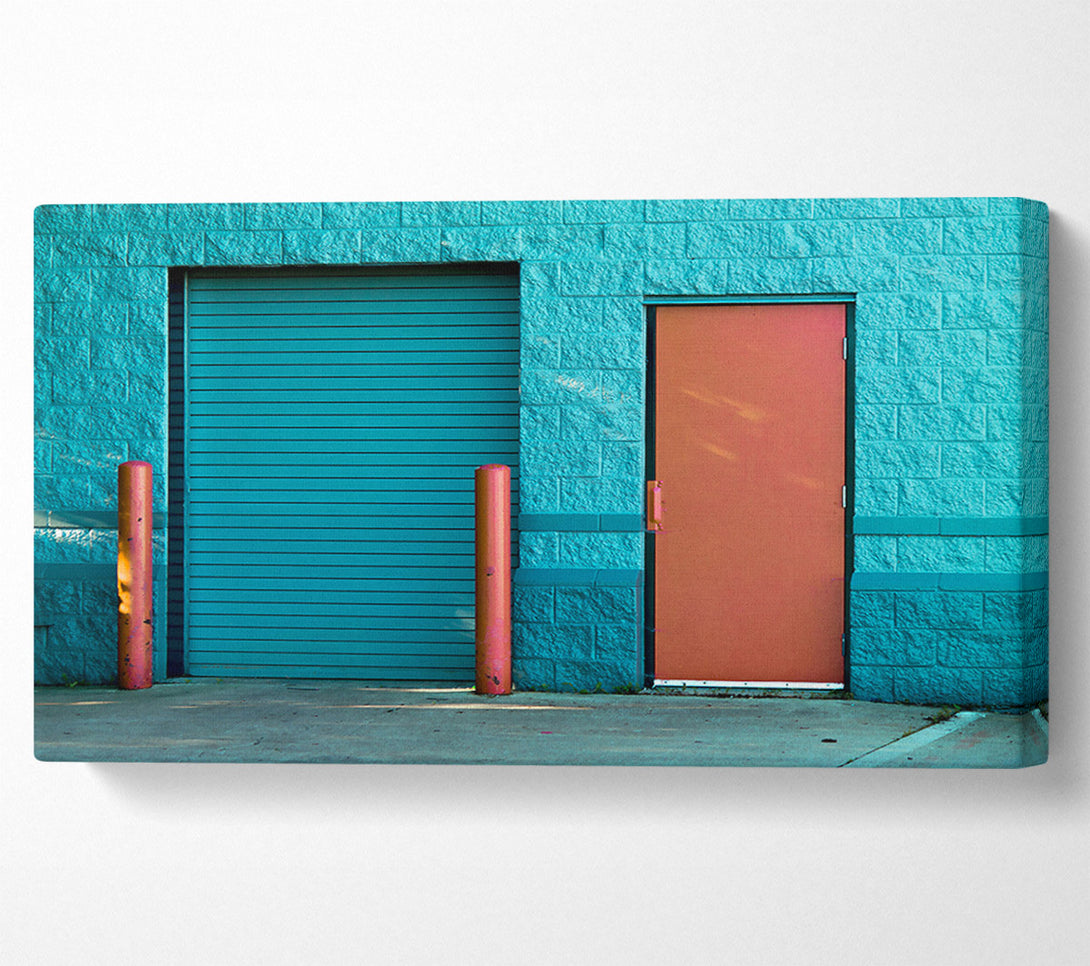  A Canvas Print of Teal Doorway And Wall Canvas Print