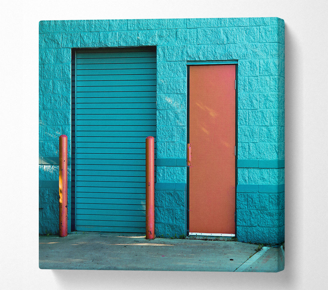  A Canvas Print of Teal Doorway And Wall Canvas Print