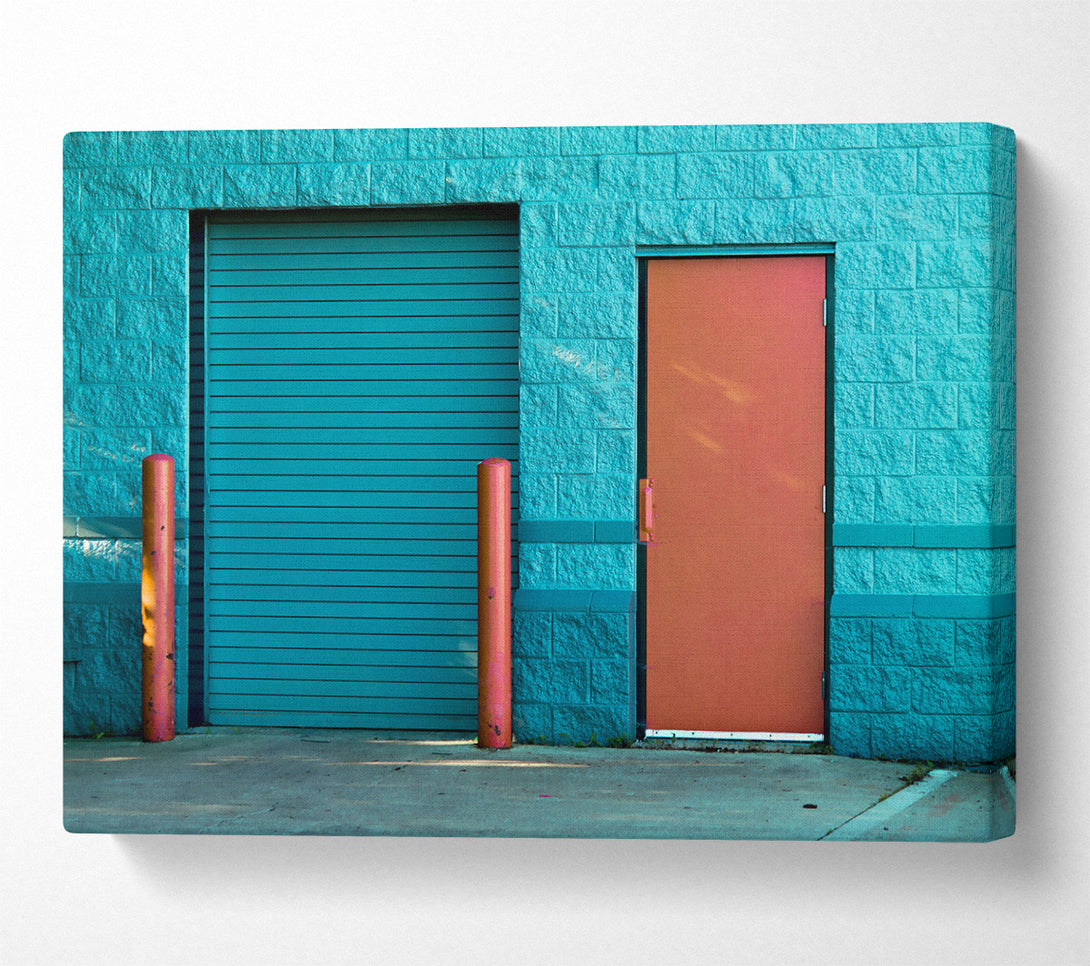  A Canvas Print of Teal Doorway And Wall Canvas Print