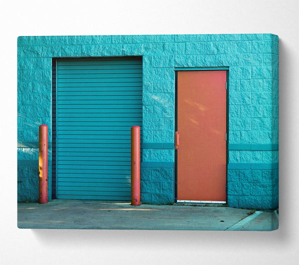  A Canvas Print of Teal Doorway And Wall Canvas Print