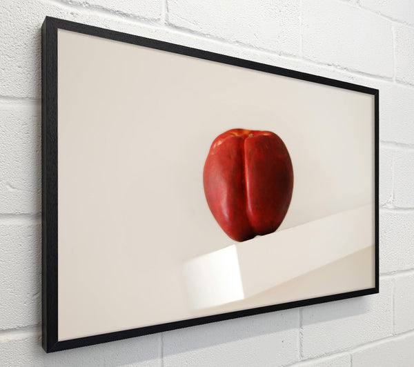 Red Peach On White Shelf