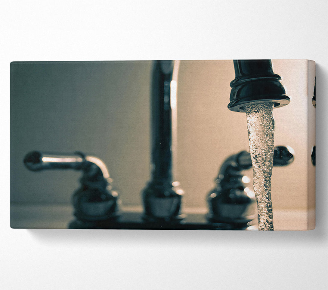  A Canvas Print of Silver Tap Water Flowing Canvas Art