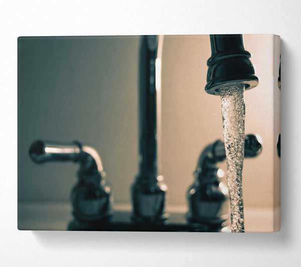  A Canvas Print of Silver Tap Water Flowing Canvas Art