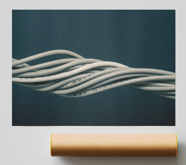 Grey Cable Waves Giclee Print