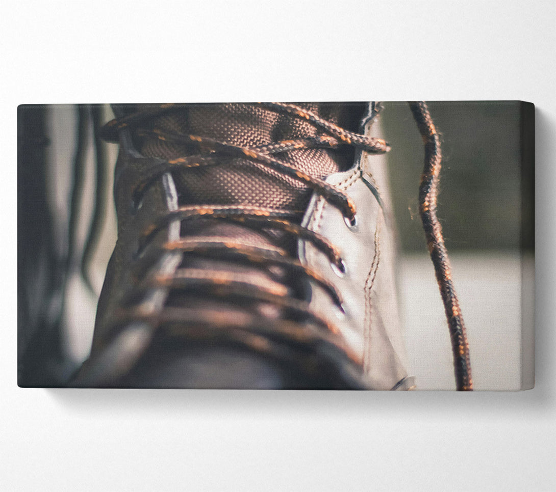  A Canvas Print of Brown Boot Laces Canvas Print