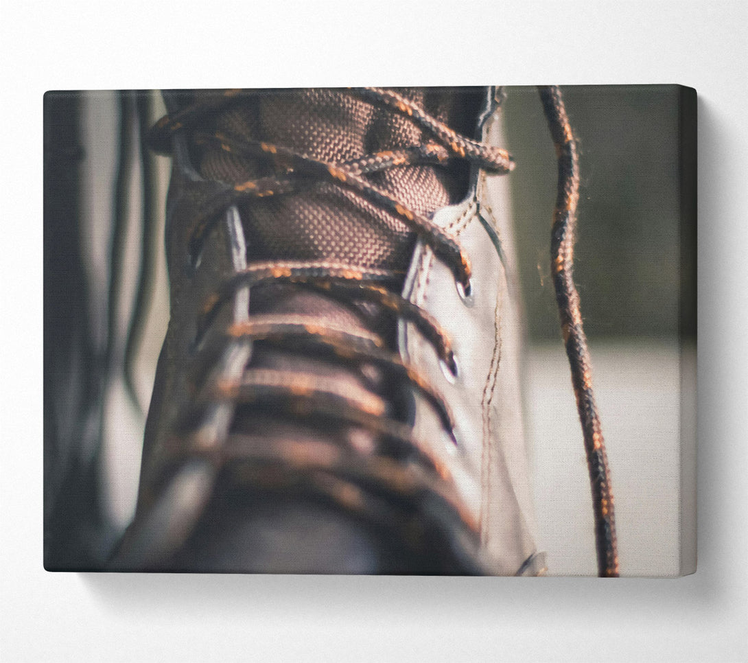 A Canvas Print of Brown Boot Laces Canvas Print