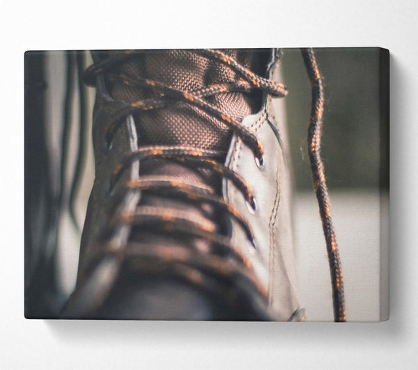  A Canvas Print of Brown Boot Laces Canvas Print
