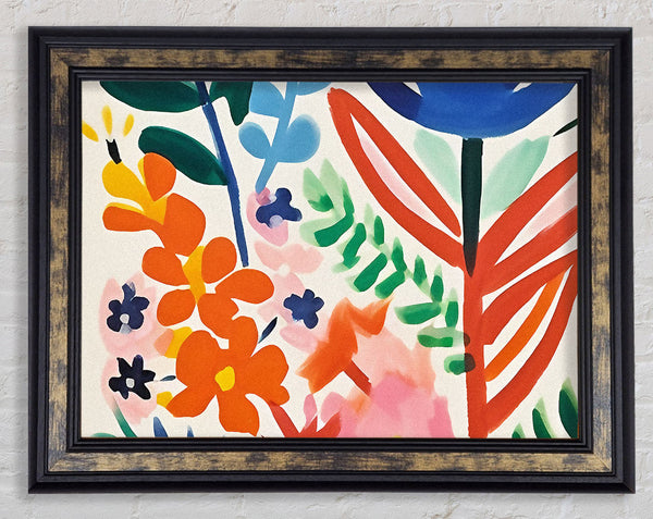 Spring Time Modern Flowers Framed Print