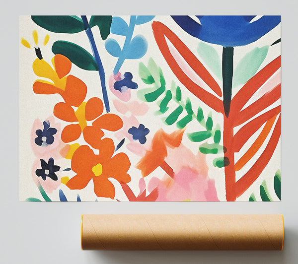 Spring Time Modern Flowers Poster