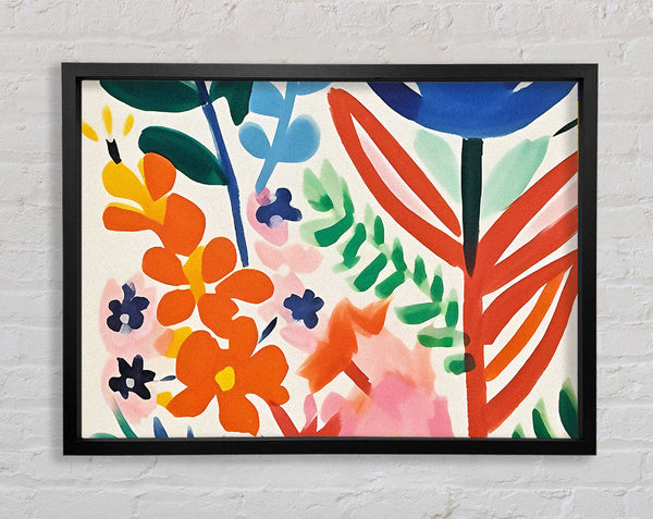 Spring Time Modern Flowers Framed Print