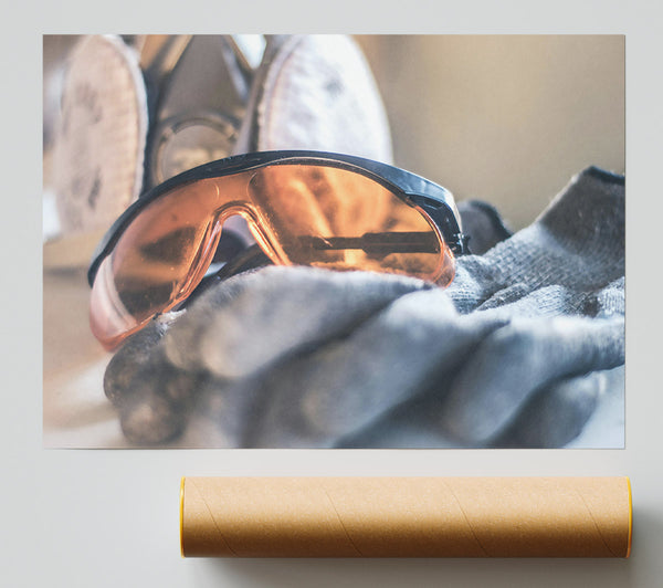 Amber Safety Goggles Print