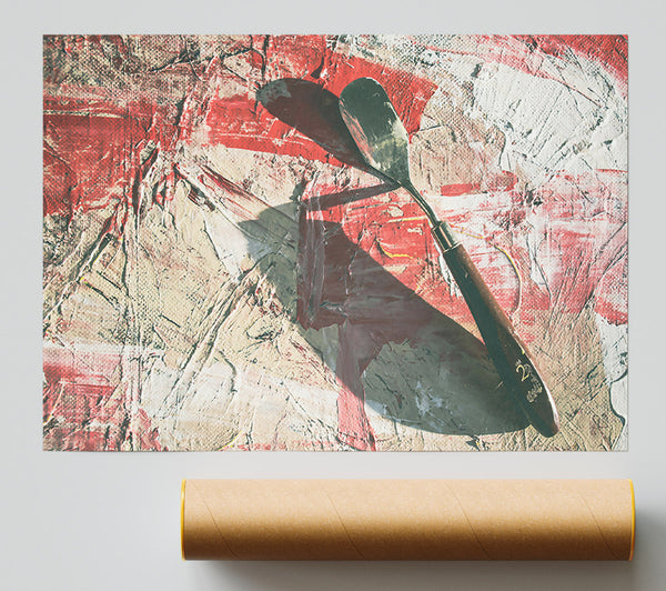 Crimson Palette Knife Giclee Print