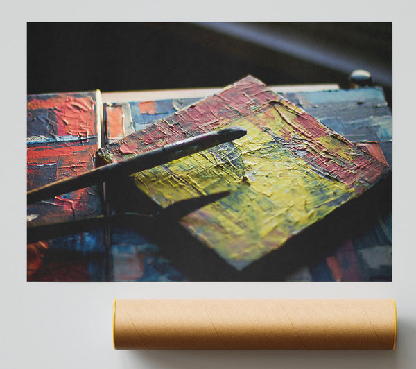Yellow Brushstrokes On Canvas Print