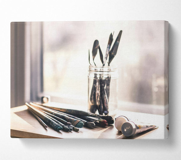  A Canvas Print of Golden Hour Brushes Canvas Print