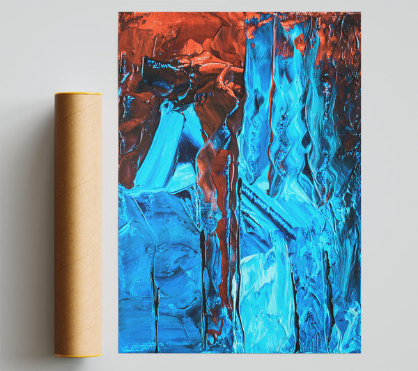 Deep Blue Drips Poster