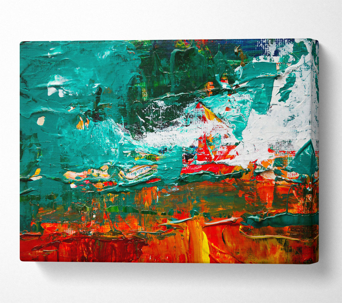  A Canvas Print of Teal Abstract Landscape Canvas Wall Art