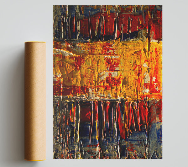 Yellow And Red Swirls Poster