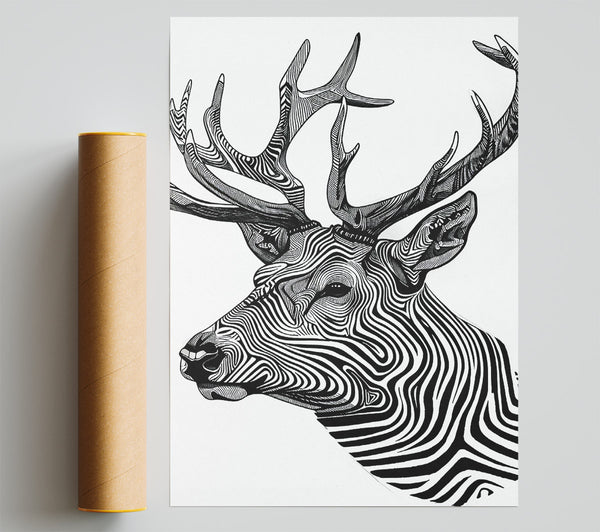 Stag Zebra Stripes Print