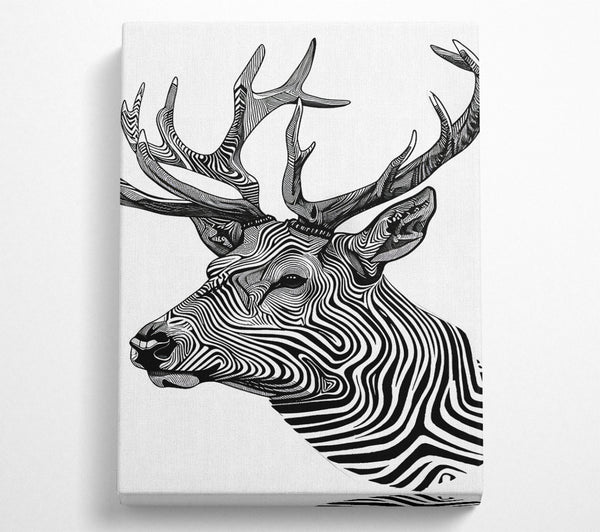  A Canvas Print of Stag Zebra Stripes Canvas Wall Art