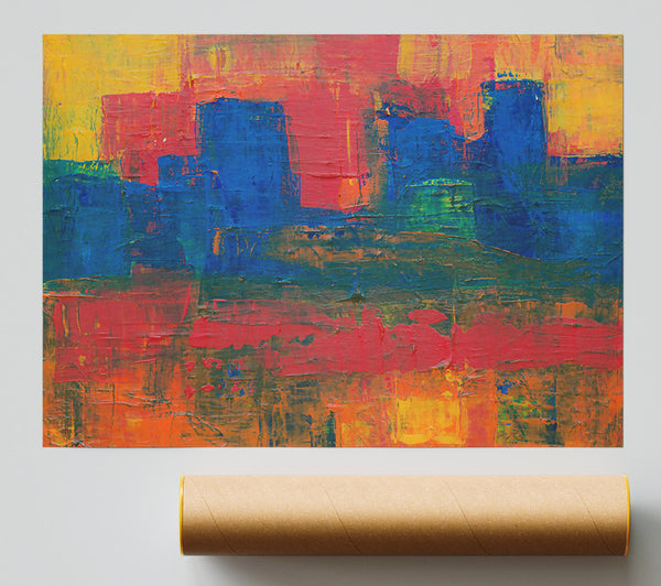 Blue And Red Horizon Giclee Print