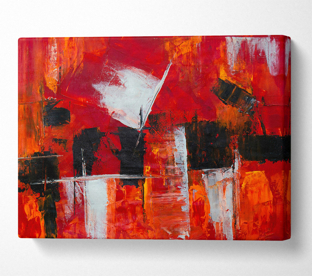  A Canvas Print of Crimson Abstract Strokes Canvas Wall Art