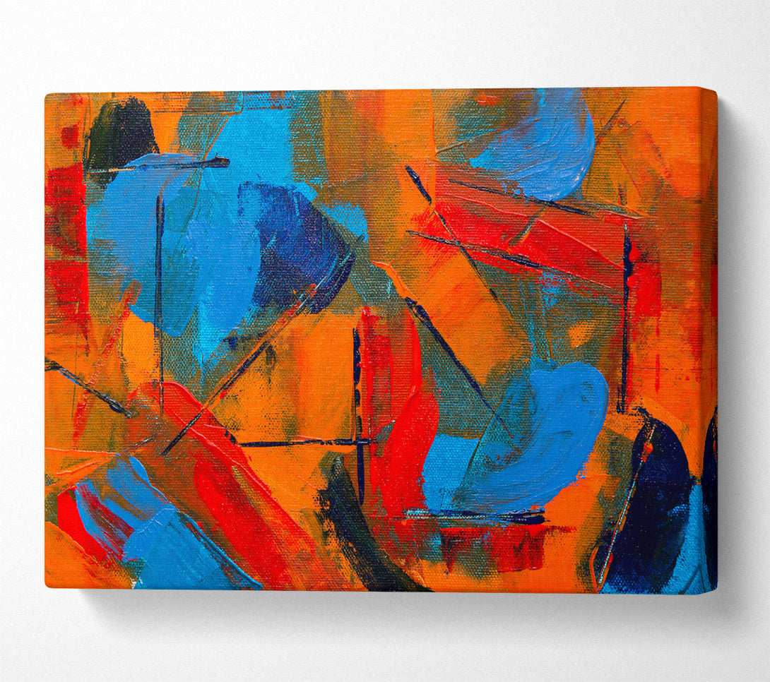 A Canvas Print of Orange Abstract Expressionism Canvas Art