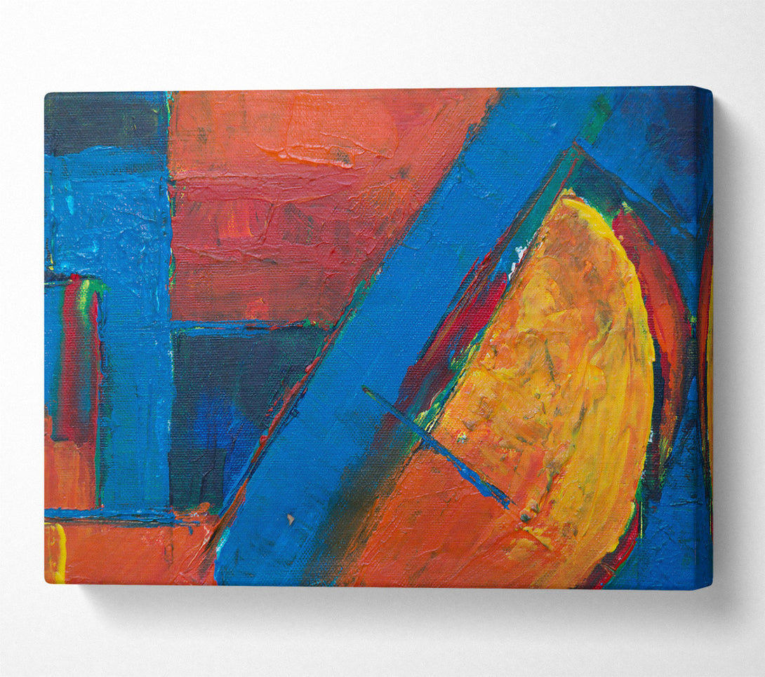  A Canvas Print of Orange Abstract Expressionism Canvas Art