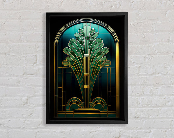 Stained Glass Green Framed Print