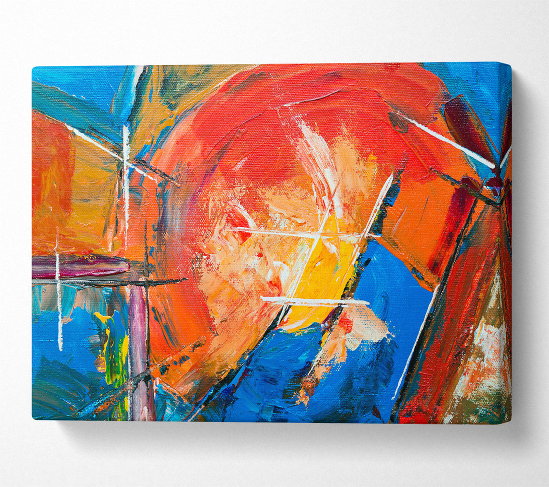 A Canvas Print of Orange Abstract Expressionism Canvas Art