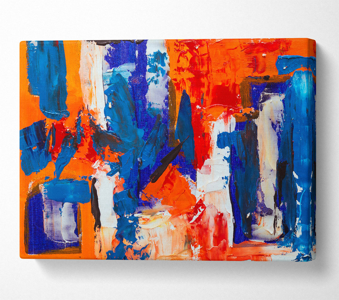  A Canvas Print of Orange Abstract Expressionism Canvas Art