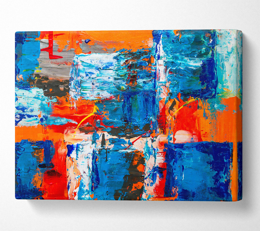  A Canvas Print of Orange Abstract Expressionism Canvas Art