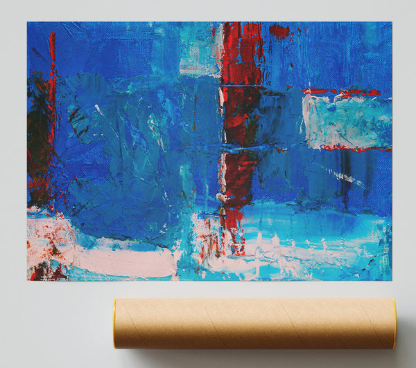 Azure And Crimson Symphony Giclee Print