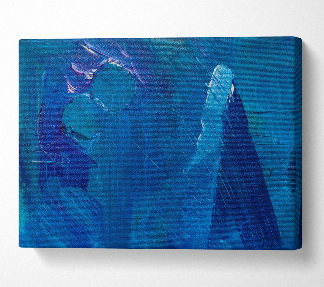  A Canvas Print of Azure Brushstrokes Symphony Canvas Art