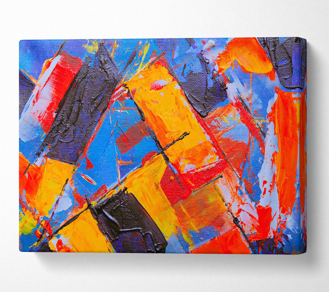  A Canvas Print of Orange Abstract Strokes Canvas Wall Art